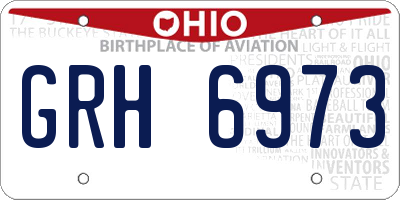 OH license plate GRH6973