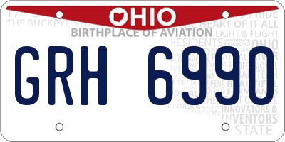 OH license plate GRH6990