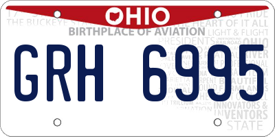 OH license plate GRH6995