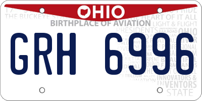 OH license plate GRH6996