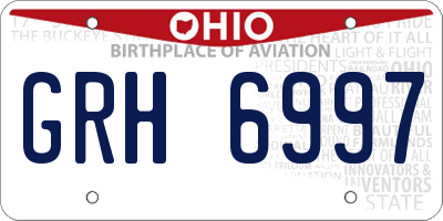 OH license plate GRH6997