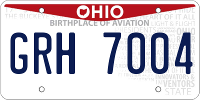 OH license plate GRH7004