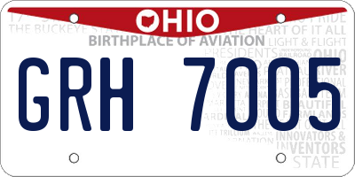 OH license plate GRH7005