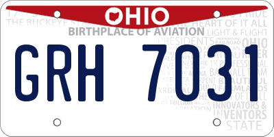 OH license plate GRH7031