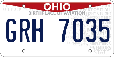 OH license plate GRH7035