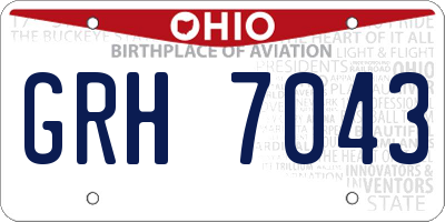 OH license plate GRH7043