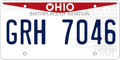 OH license plate GRH7046