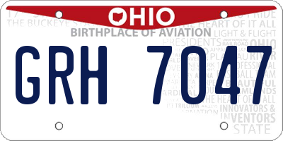 OH license plate GRH7047