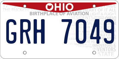 OH license plate GRH7049
