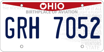 OH license plate GRH7052