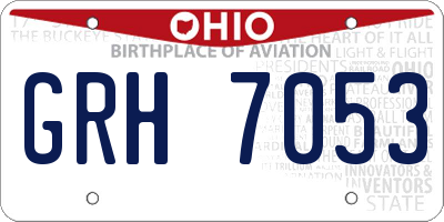OH license plate GRH7053