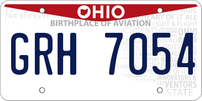 OH license plate GRH7054
