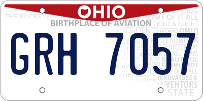 OH license plate GRH7057
