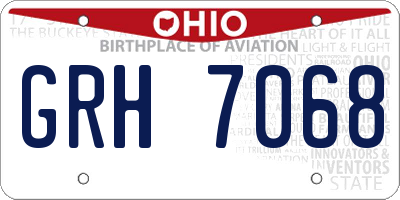 OH license plate GRH7068