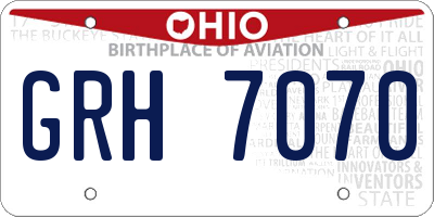 OH license plate GRH7070