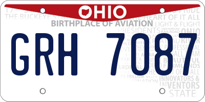 OH license plate GRH7087