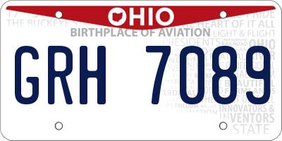 OH license plate GRH7089
