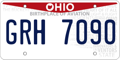 OH license plate GRH7090