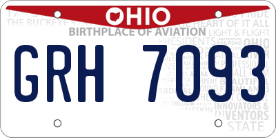 OH license plate GRH7093