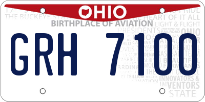 OH license plate GRH7100