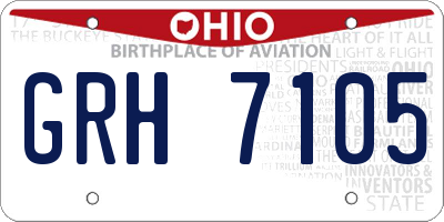OH license plate GRH7105