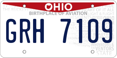OH license plate GRH7109