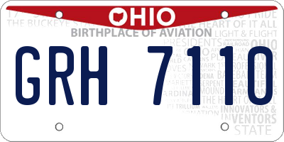 OH license plate GRH7110