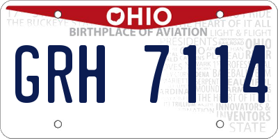 OH license plate GRH7114