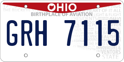 OH license plate GRH7115