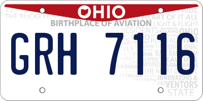 OH license plate GRH7116