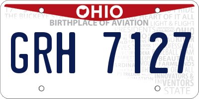 OH license plate GRH7127