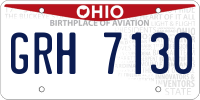 OH license plate GRH7130