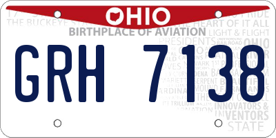 OH license plate GRH7138