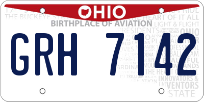 OH license plate GRH7142