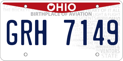 OH license plate GRH7149