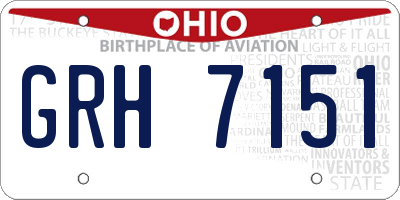 OH license plate GRH7151