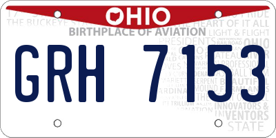 OH license plate GRH7153