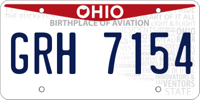 OH license plate GRH7154