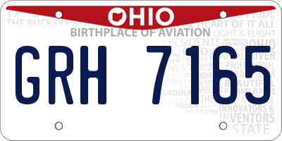 OH license plate GRH7165