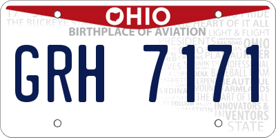 OH license plate GRH7171