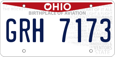 OH license plate GRH7173