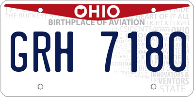 OH license plate GRH7180