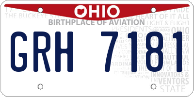 OH license plate GRH7181
