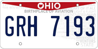 OH license plate GRH7193