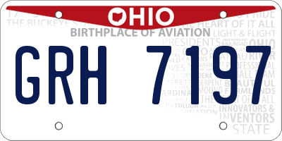 OH license plate GRH7197