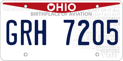 OH license plate GRH7205