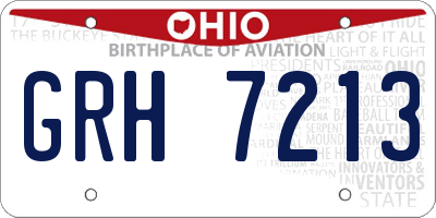OH license plate GRH7213