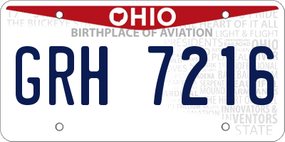 OH license plate GRH7216