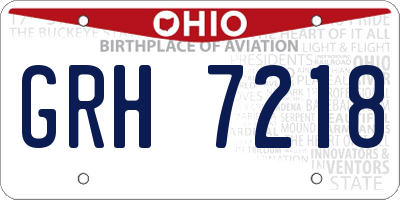 OH license plate GRH7218