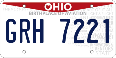 OH license plate GRH7221